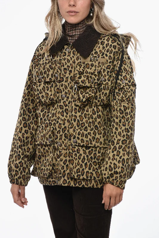 Simple Style R13 Utility Jacket with Animalier Pattern
