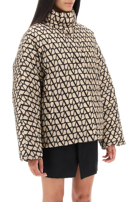 Warm Wear Valentino Garavani Toile Iconographe Oversized Puffer Jacket