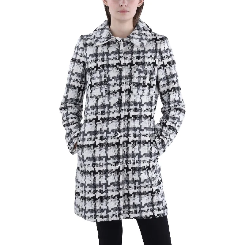 Womens Tweed Midi Walker Coat