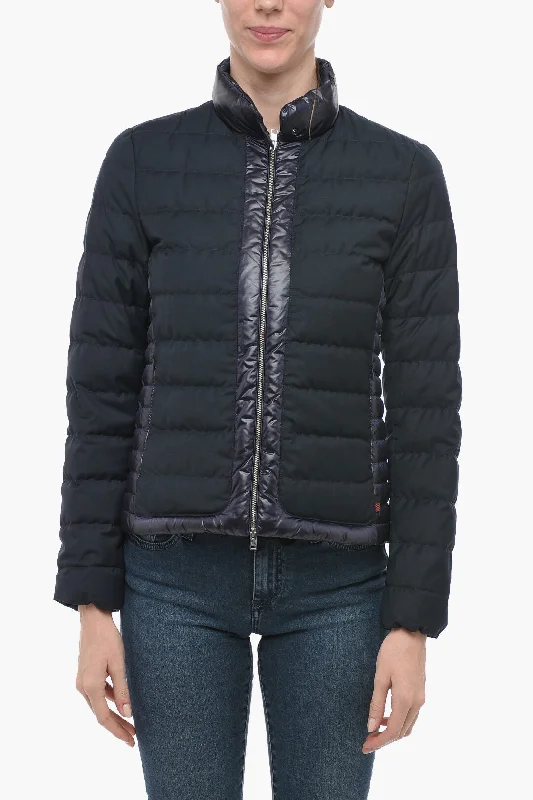 Effortless Elegance Woolrich LUXE PACK Nylon and Fabric Quilted Down Jacket with Front Zi