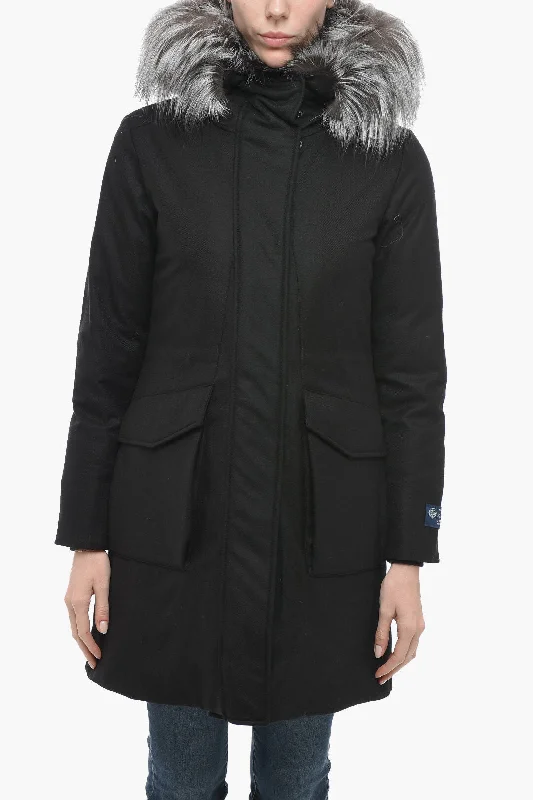 Soft Clothing Woolrich Parka MILITARY With Fur Hood