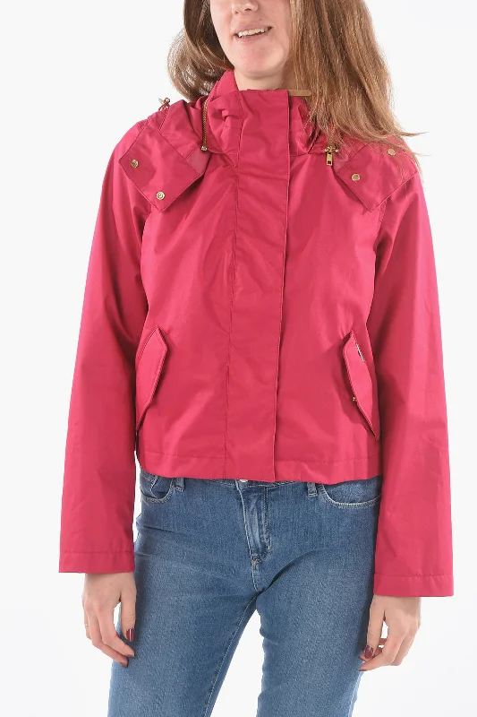 Design Trend Woolrich Removable Hooded WALKER SHORT Jacket with Golden Details