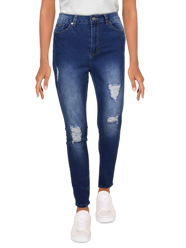 Relaxed Tops Avas Womens High Rise Destroyed Skinny Jeans