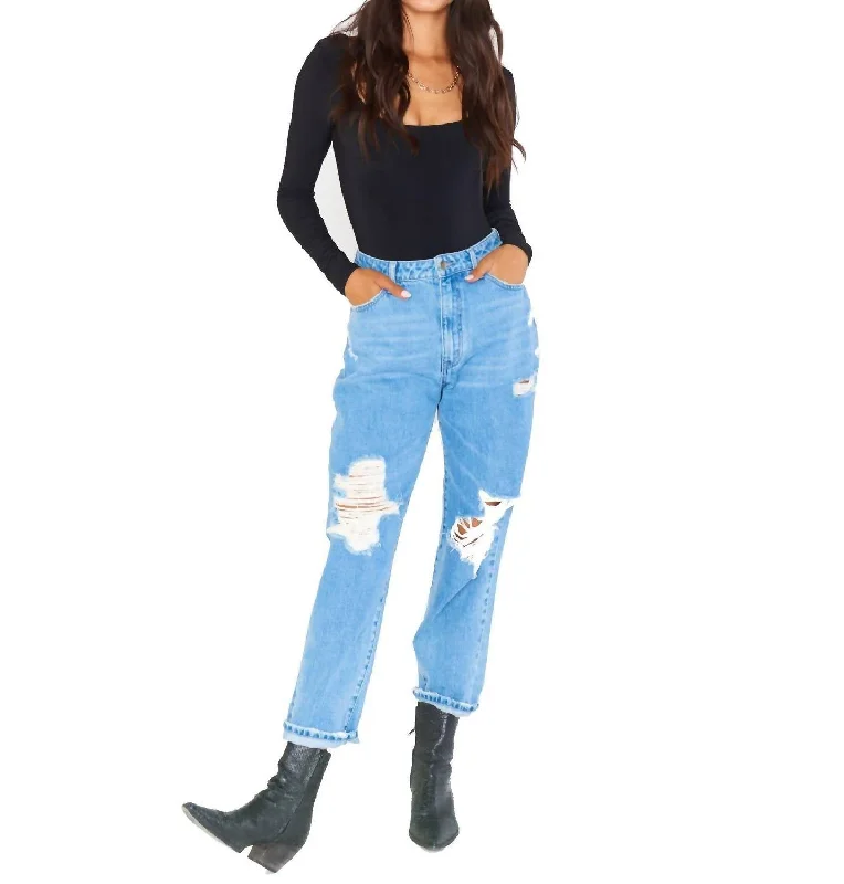 Fashionable Comfort Boston Boyfriend Jeans In Vintage Blue