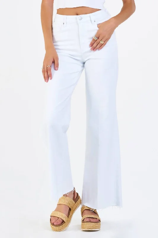 Elegant And Noble Fiona Wide Leg Jeans In White