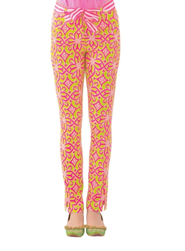 Stylish Jackets Gripeless Cotton Spandex Jeans - Piazza In Lime/pink