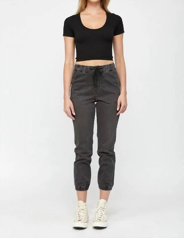 Sports Design High Rise Jogger Crop Jean In Pickle