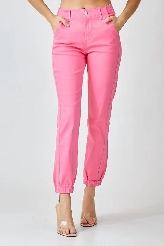 All-Day Outfits High Rise Jogger Jeans In Pink