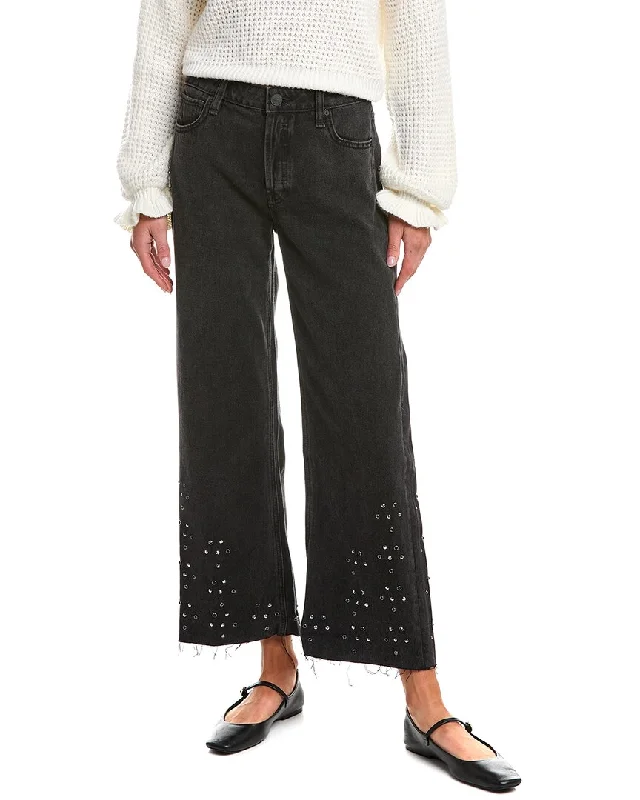 Sporty Wear HUDSON Jeans Rosalie Black Glitter Wide Leg Jean