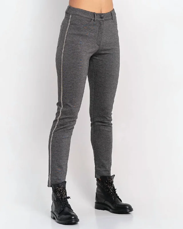 Sweet Breath Jean With Side Stripe In Grey