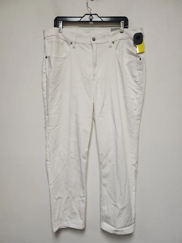 Celebrity Picks Jeans Boyfriend By Chicos In White Denim, Size: 16