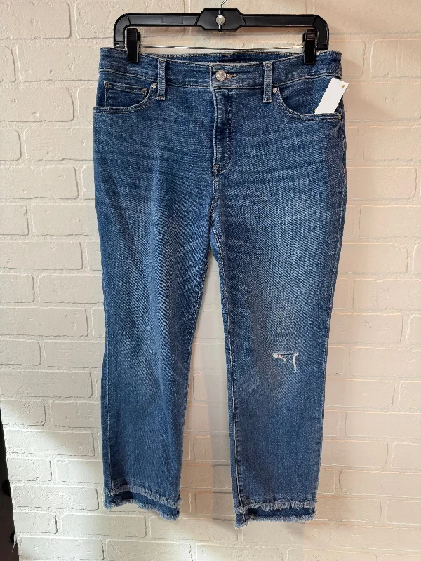 Modern Tailoring Jeans Cropped By Chicos In Blue Denim, Size: 6
