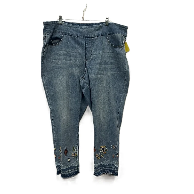 Trendy Comfort Jeans Cropped By Coldwater Creek In Blue, Size: 22