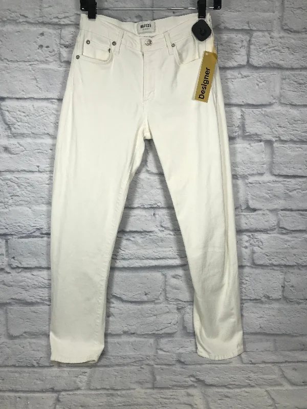 Comfortable down Jeans Designer By Agolde In Cream, Size: 2