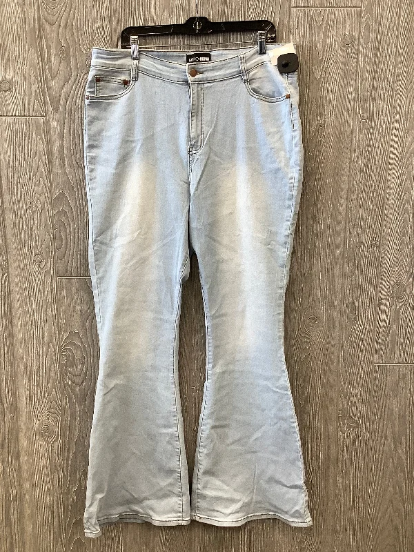 Fashionable Ease Jeans Flared By Fashion Nova In Blue Denim, Size: 16