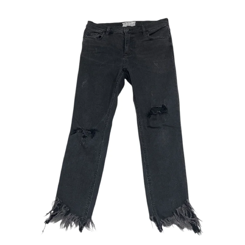 Unique Design Jeans Skinny By Free People In Black Denim, Size: 4