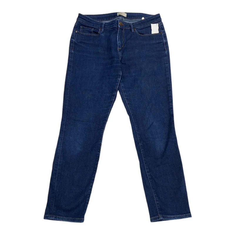 Relaxed Jackets Jeans Skinny By Loft In Blue Denim, Size: 10