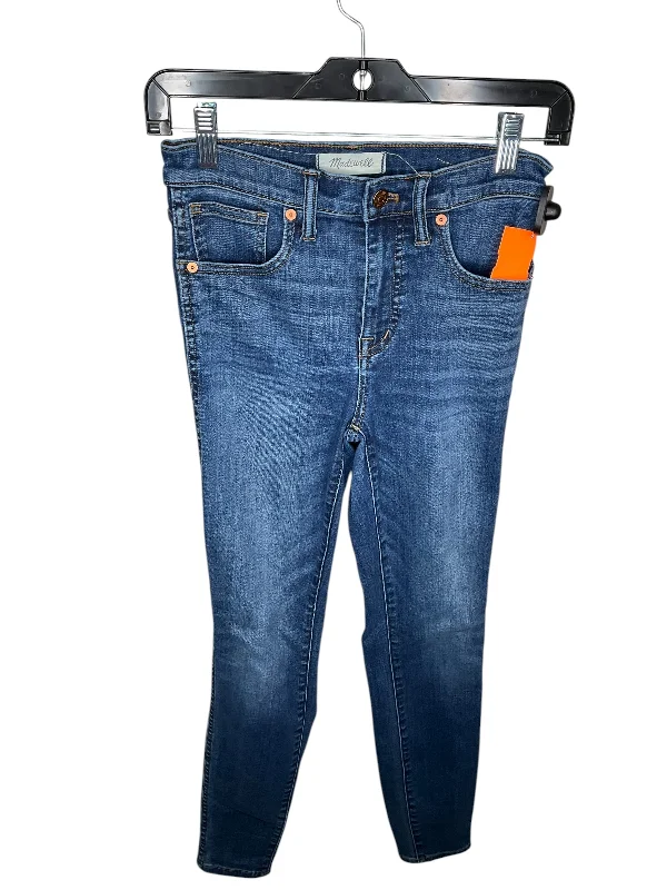Casual Comfort Wear Jeans Skinny By Madewell In Blue Denim, Size: 0