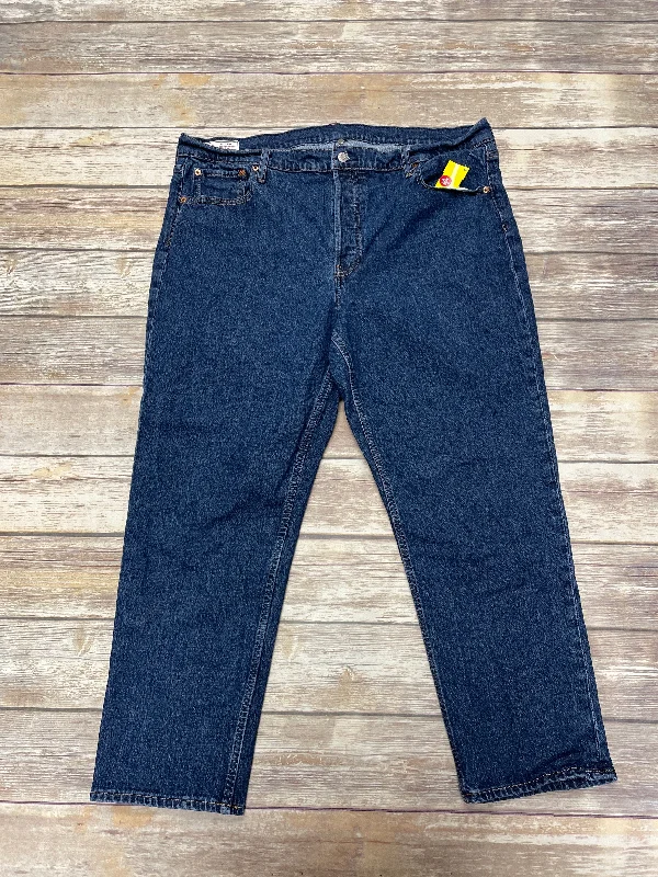 Retro Design Jeans Straight By Levis In Blue Denim, Size: 20