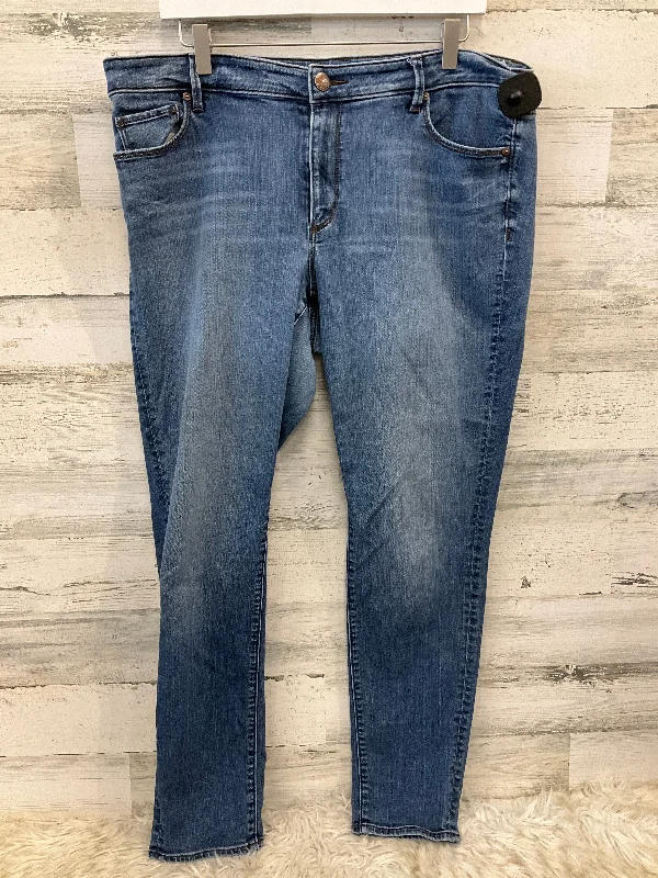 Trendy Layers Jeans Straight By Loft In Blue Denim, Size: 14