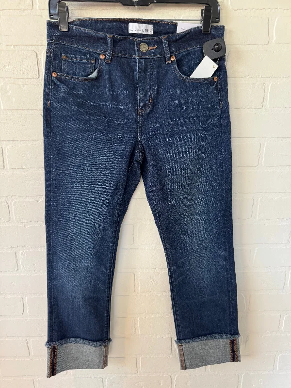 Fashion Comfort Jeans Straight By Loft In Blue Denim, Size: 4p