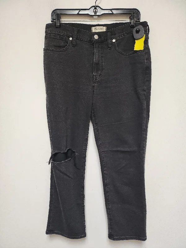 Perfect Tailoring Jeans Straight By Madewell In Black Denim, Size: 6