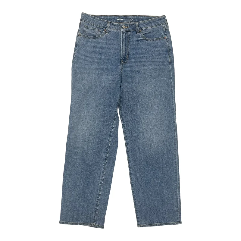 Relaxed Fit Wear Jeans Straight By Old Navy In Blue Denim, Size:12