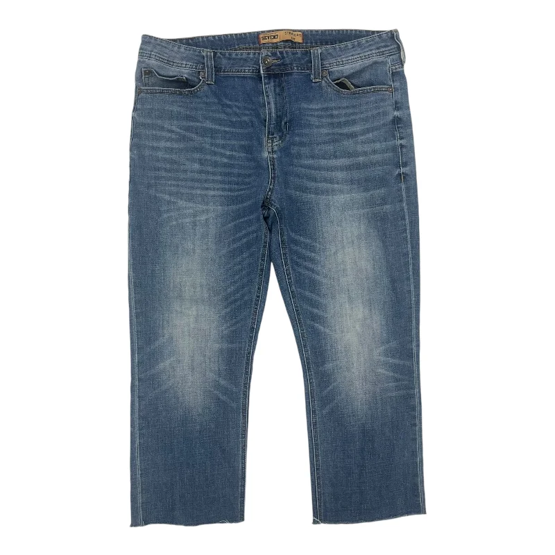 Cozy Chic Wear Jeans Straight By Seven 7 In Blue Denim, Size:14