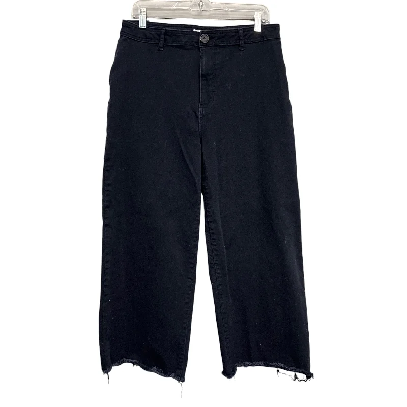 Fresh And Natural Jeans Wide Leg By Avec Les Filles In Black Denim, Size:12