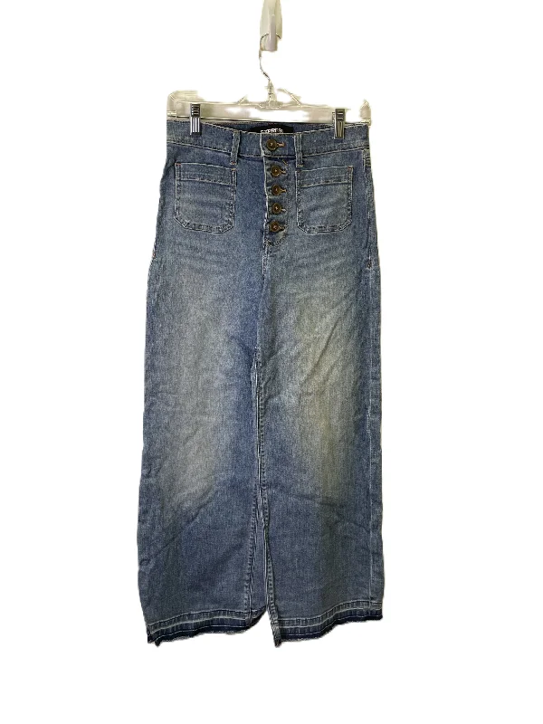 Luxury Customization Jeans Wide Leg By Express In Blue, Size: 0