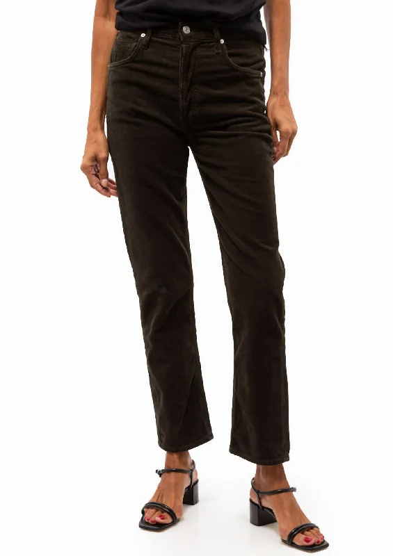 Cozy Essentials Jolene High Rise Vintage Slim Jeans In Kelp