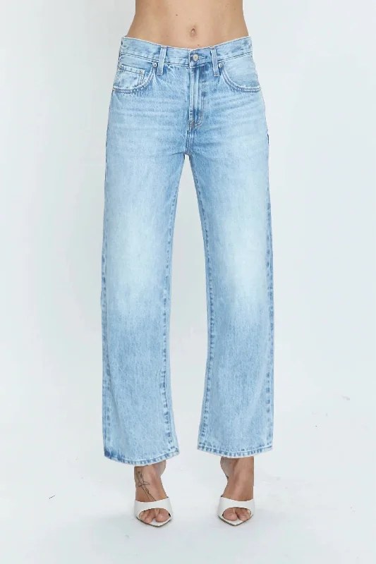 Soft Wearables Lexi Midrise Bowed Straight Jeans In Enchanted Vintage