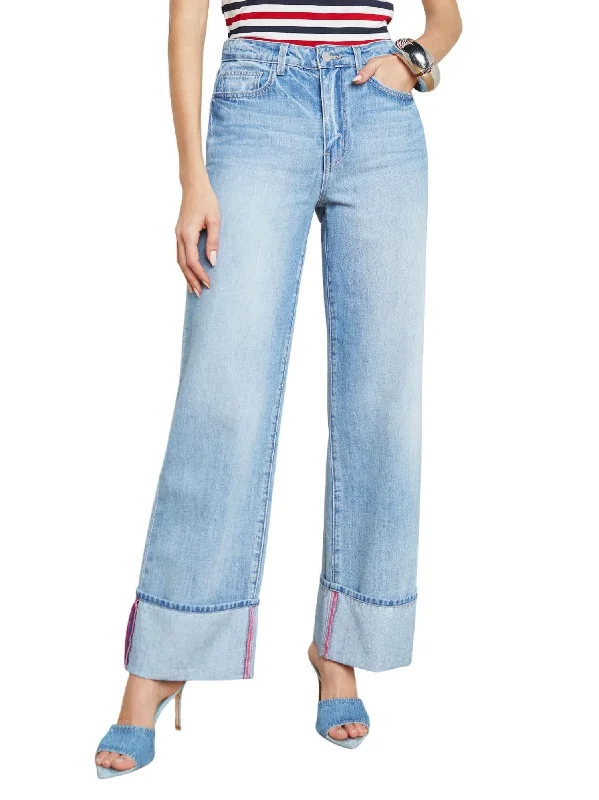 Street Charm Miley Cuffed Wide Leg Jean In Emerson