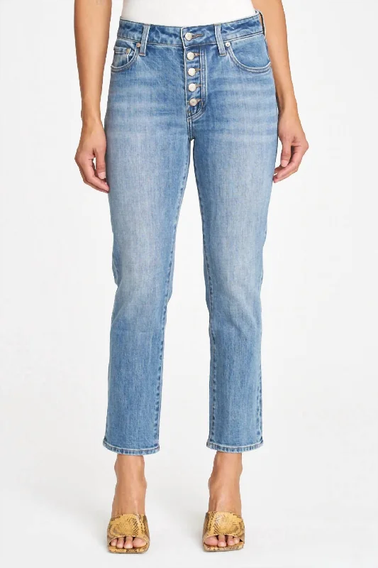 Simple Elegance Monroe High Rise Cigarette Jean In Ladera