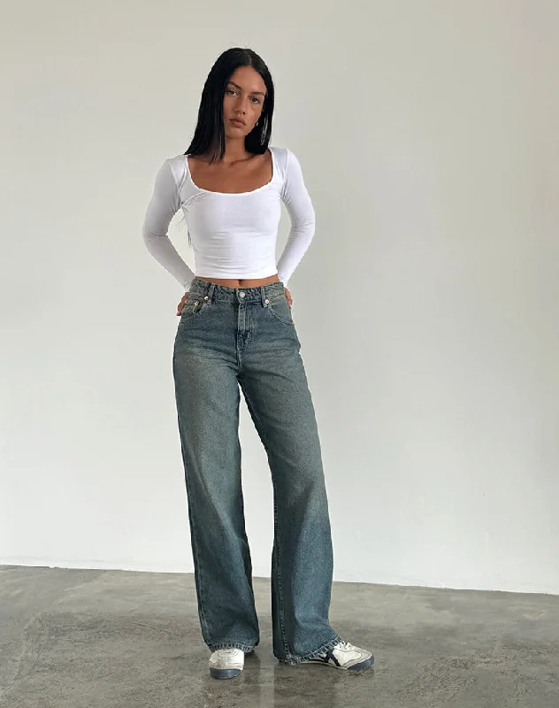 Trendy Items Parallel Jeans in Brown and Blue Acid