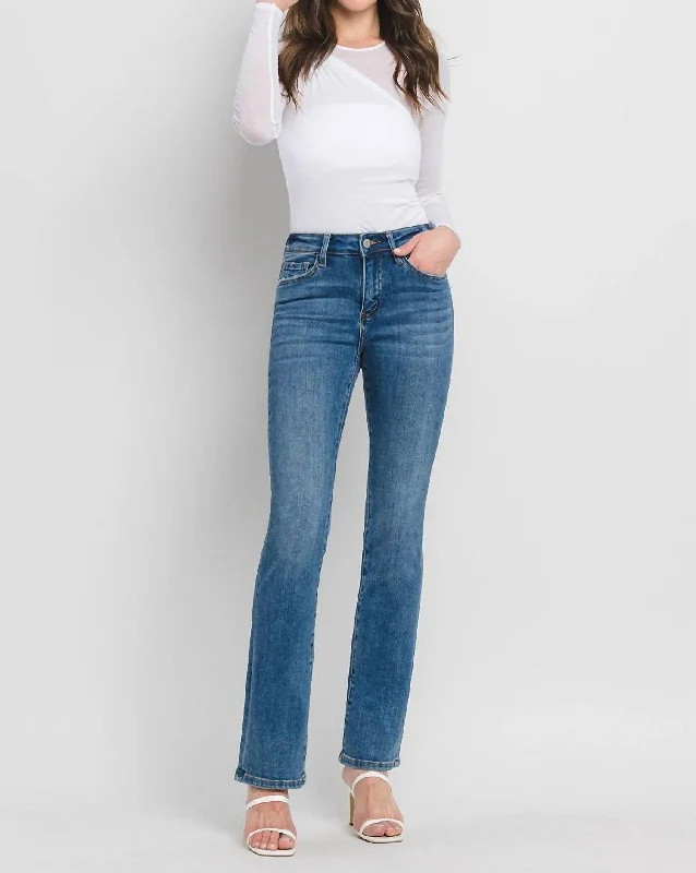 Breathable Comfort Slim Boot Cut Jeans In Denim