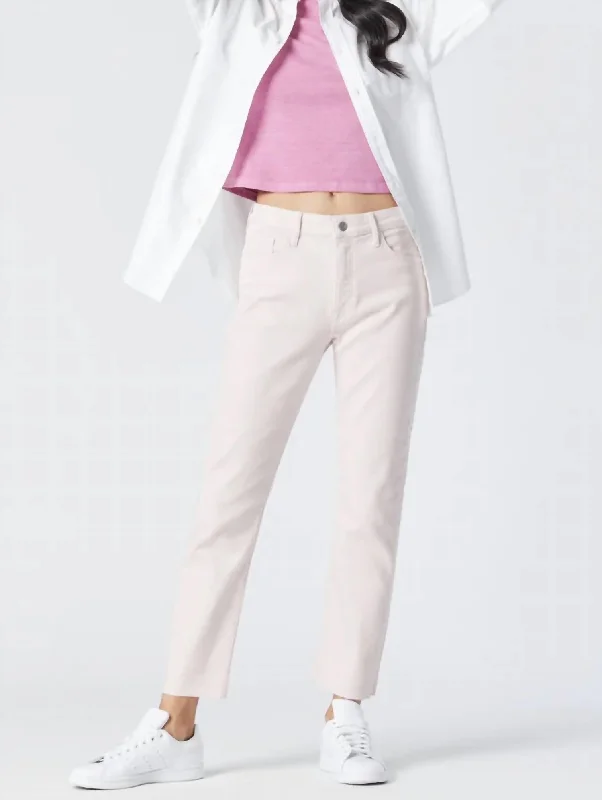 Viola Cropped Straight Leg Jeans In Orchid Tint La Vintage