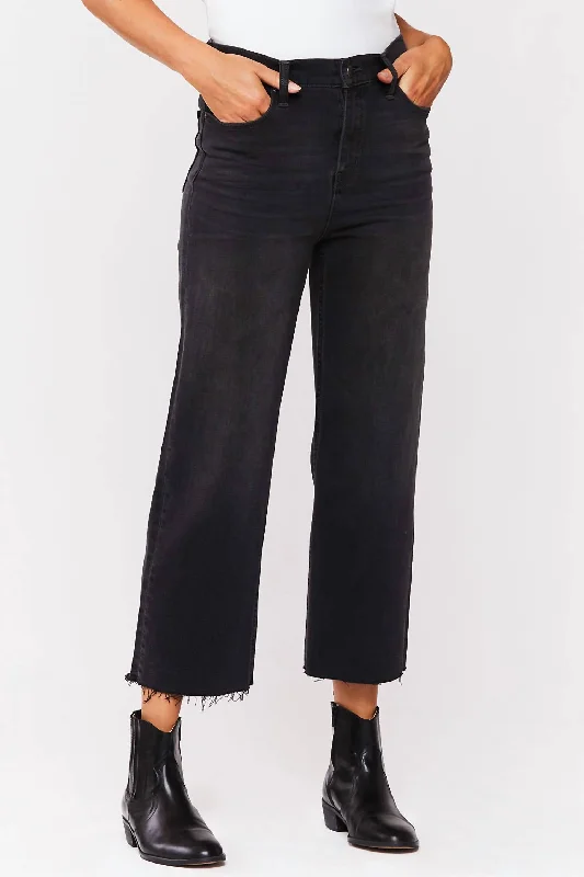 Cozy Street Style West Coast Flare Denim Jean In Grey Ash