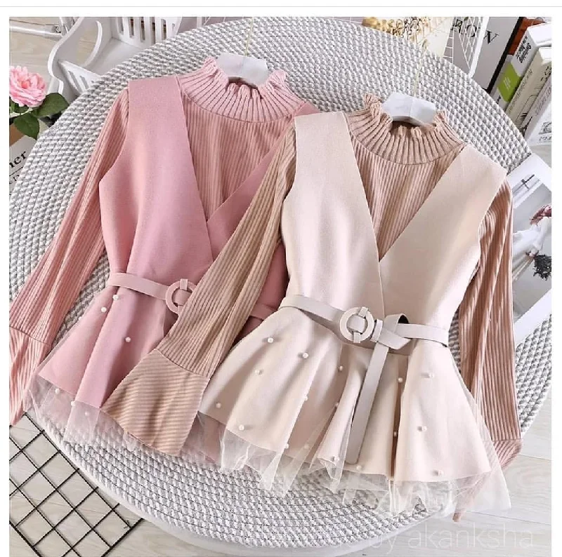 Cozy Look Bianca Sweater and Cape Set with Belt