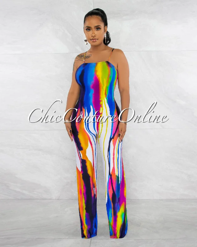 Isaac Multi-Color Print Wide Legs Jumpsuit