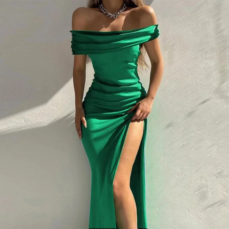 Lively And Youthful Mia Statement Satin Maxi Dress