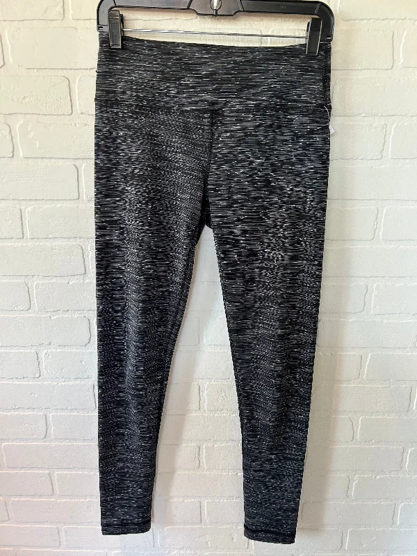 Black & Grey Athletic Leggings 90 Degrees By Reflex, Size 4