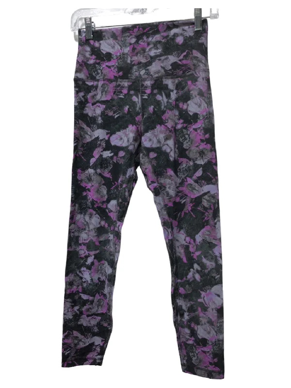 Sweet Girl Black & Purple Athletic Leggings Lululemon, Size 6