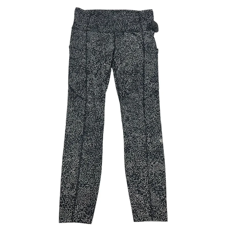 Economic Outlook Black & White Athletic Leggings Lululemon, Size 6