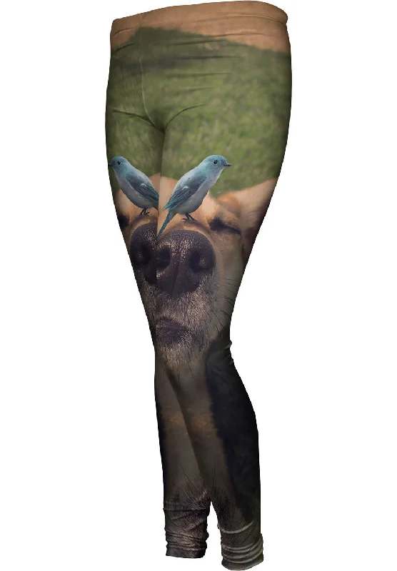 Floral Prints Blue Bird Dog