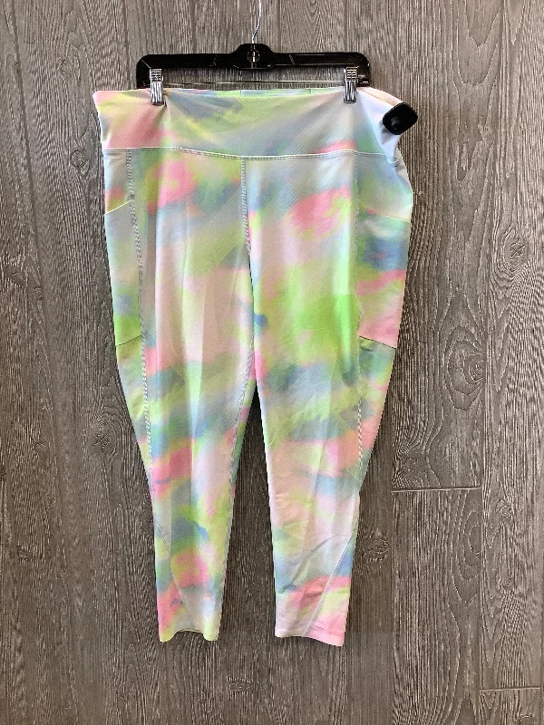Fresh And Fashionable Multi-colored Athletic Leggings Tek Gear, Size 2x