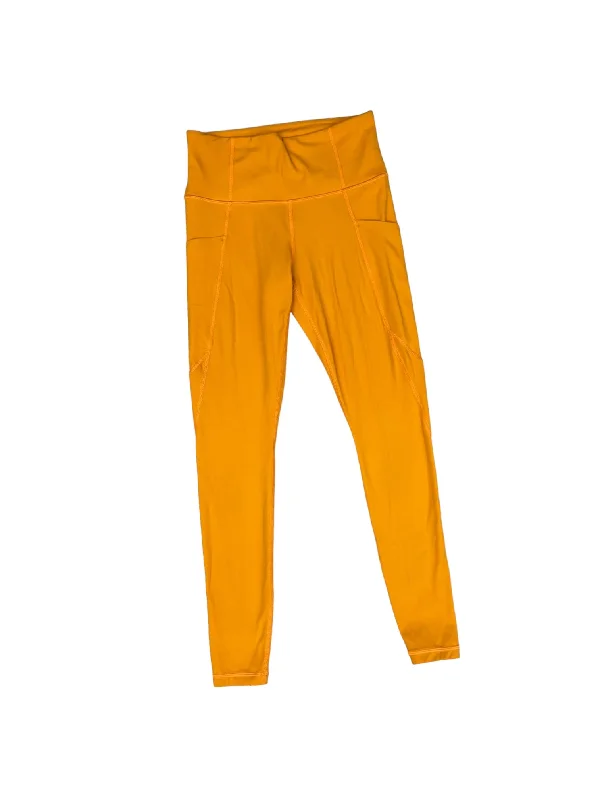 Warm Comfort Orange Athletic Leggings Athleta, Size Xs