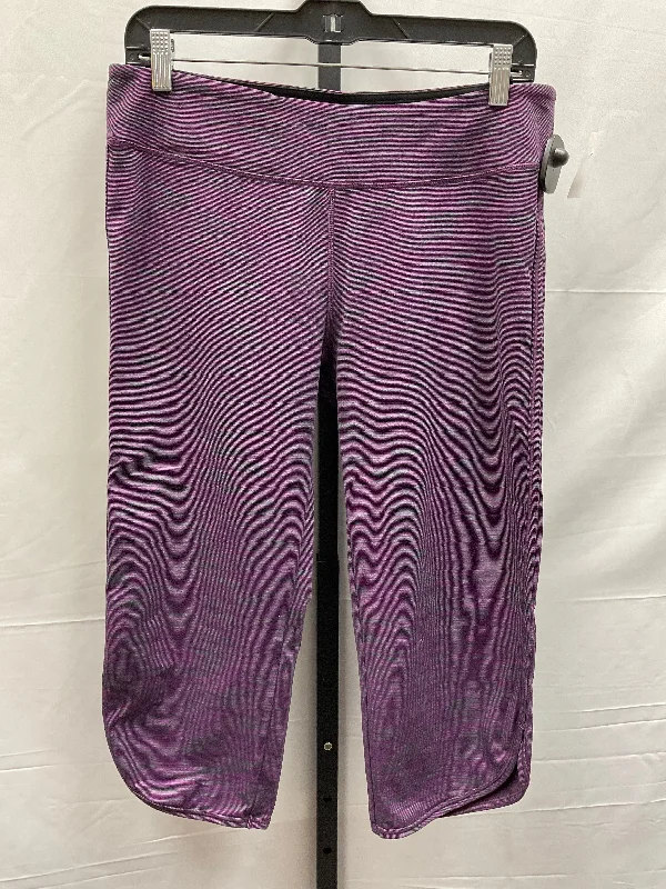 Purple Athletic Leggings Capris Tuff Athletics, Size L