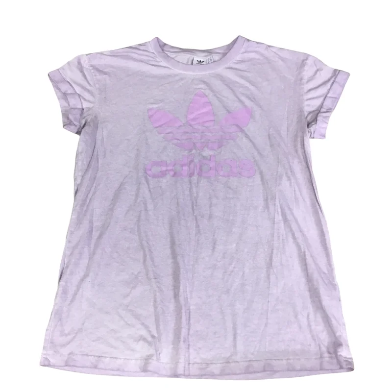 Soft Style Athletic Top Short Sleeve By Adidas In Purple, Size: S