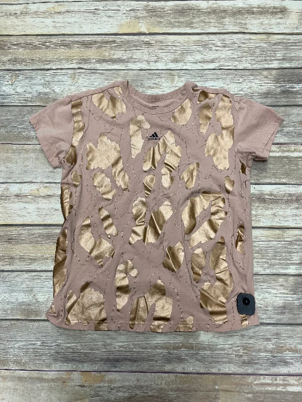 End Of The Year Athletic Top Short Sleeve By Adidas In Tan, Size: S